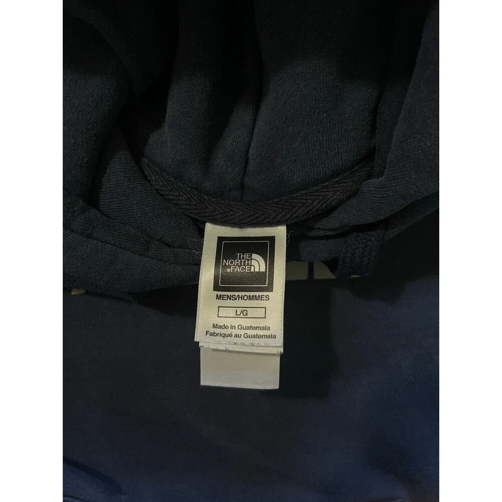 The North Face Hoodie Men Large Navy Blue Fleece Half Dome Pullover Sweatshirt